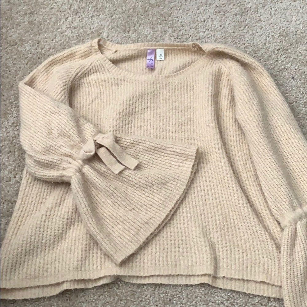 Cream bell sleeve sweater